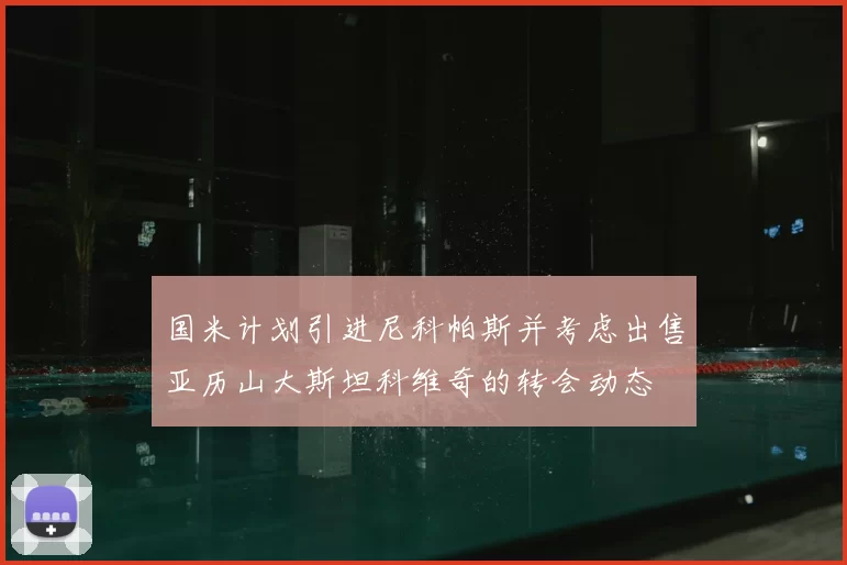 国米计划引进尼科帕斯并考虑出售亚历山大斯坦科维奇的转会动态