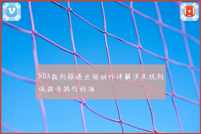 NBA裁判驱逐出场动作详解涉及规则依据与执行标准